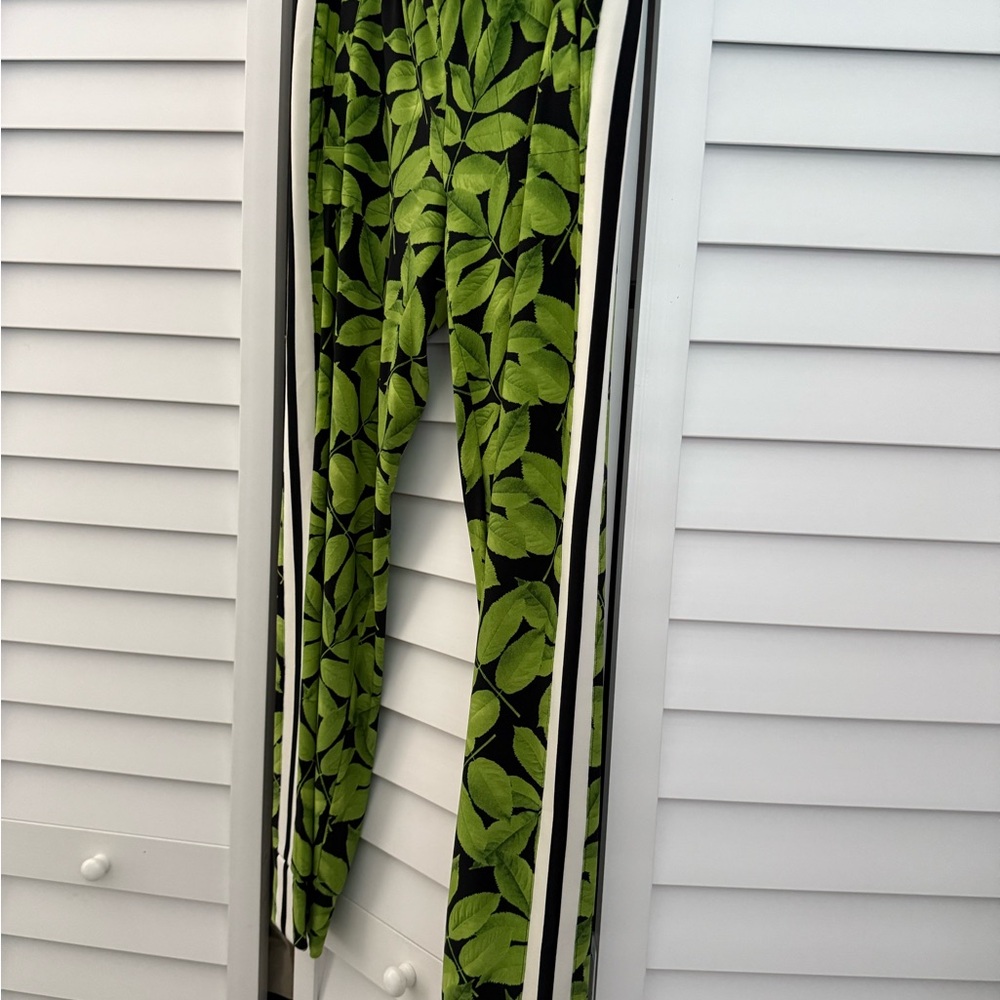 Norma Kamali Green and Black Track Pants